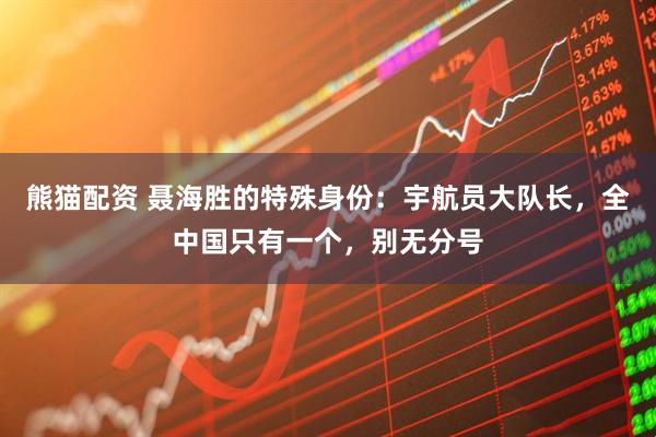 熊猫配资 聂海胜的特殊身份：宇航员大队长，全中国只有一个，别无分号