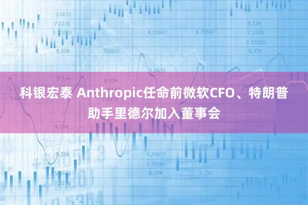科银宏泰 Anthropic任命前微软CFO、特朗普助手里德尔加入董事会