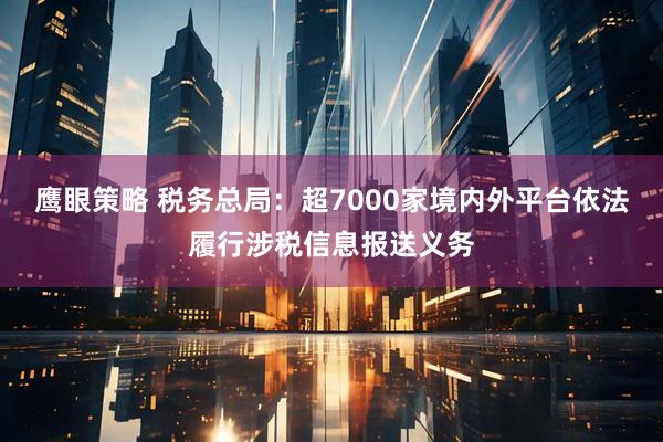 鹰眼策略 税务总局:超7000家境内外平台依法履行涉税信息报送义务